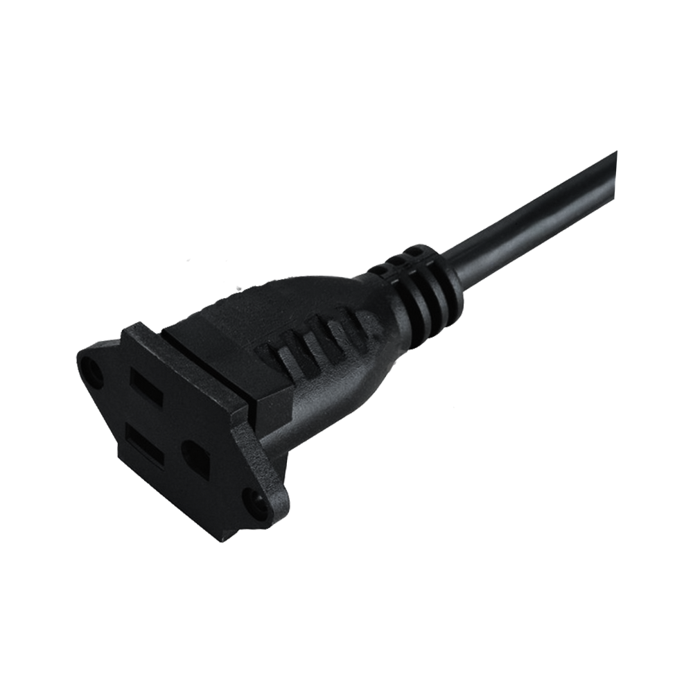 FT-3B2 is a US standard three-core plug-to-socket with fixed connector tailstock UL certified power cord