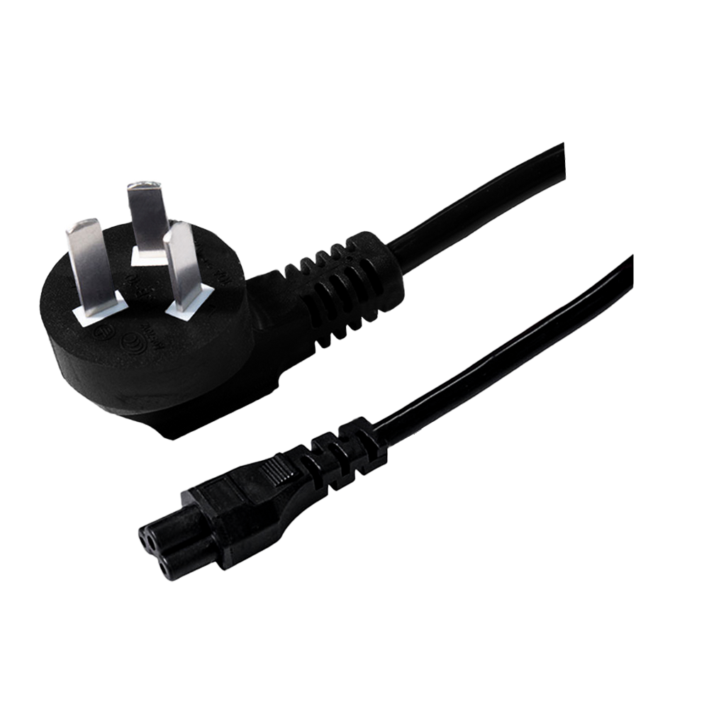PSB-10~ST1 China three-core 90 degree bend wire assembly ccc certified power cord with c5 plum tail connector