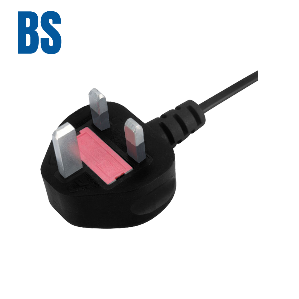 JF-06A extruded two-core three-core one-piece British plug ASTA, BS certified plug power cord grounding optional plastic feet or metal feet